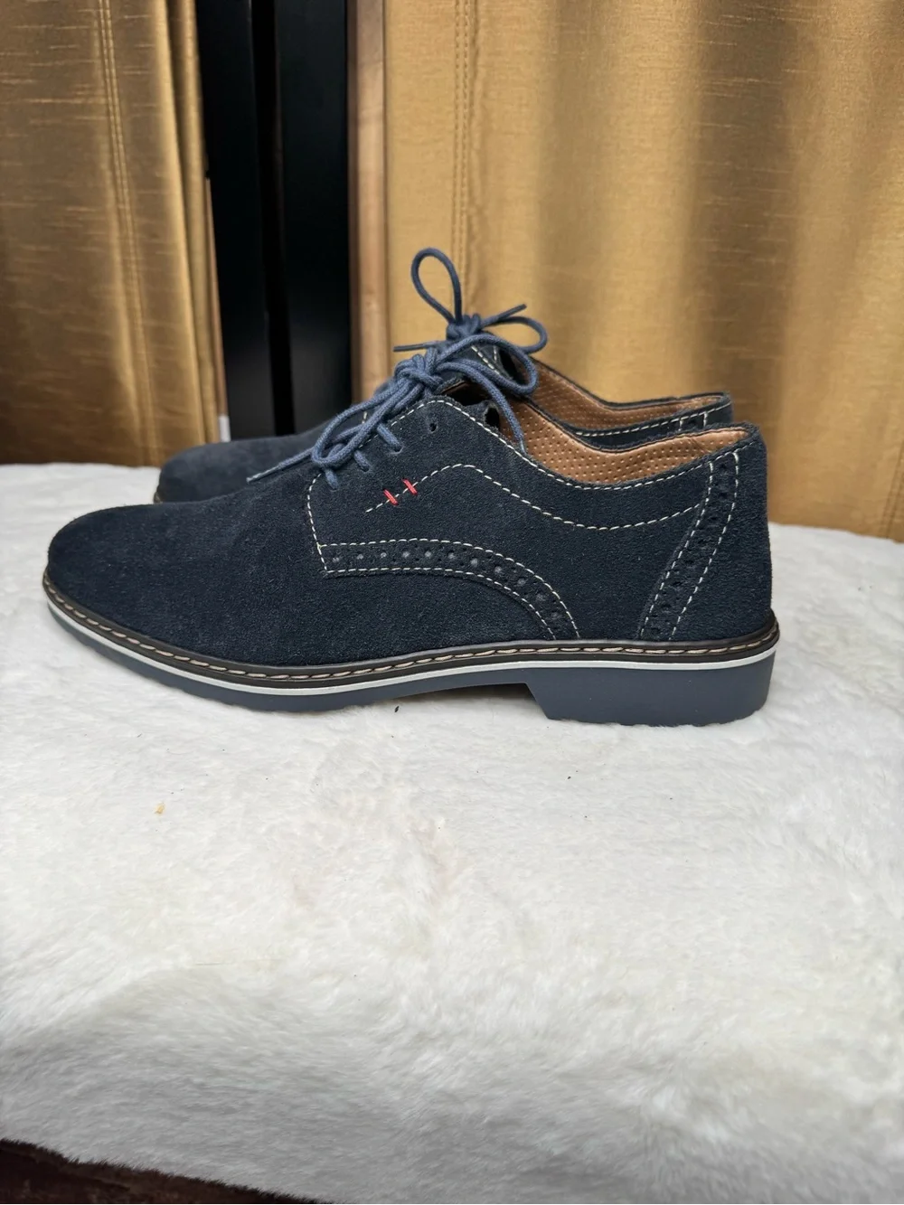 Rieker Navy Suede Derby Shoes Men’s EU 41 US 8 Comfort Casual